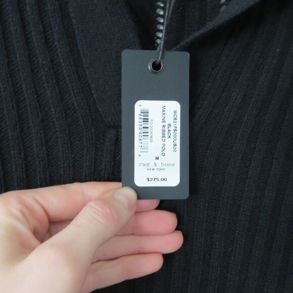 Rag & Bone Merino Wool Polo Sweater – NWT – Black – Size M - Picture 5 of 5